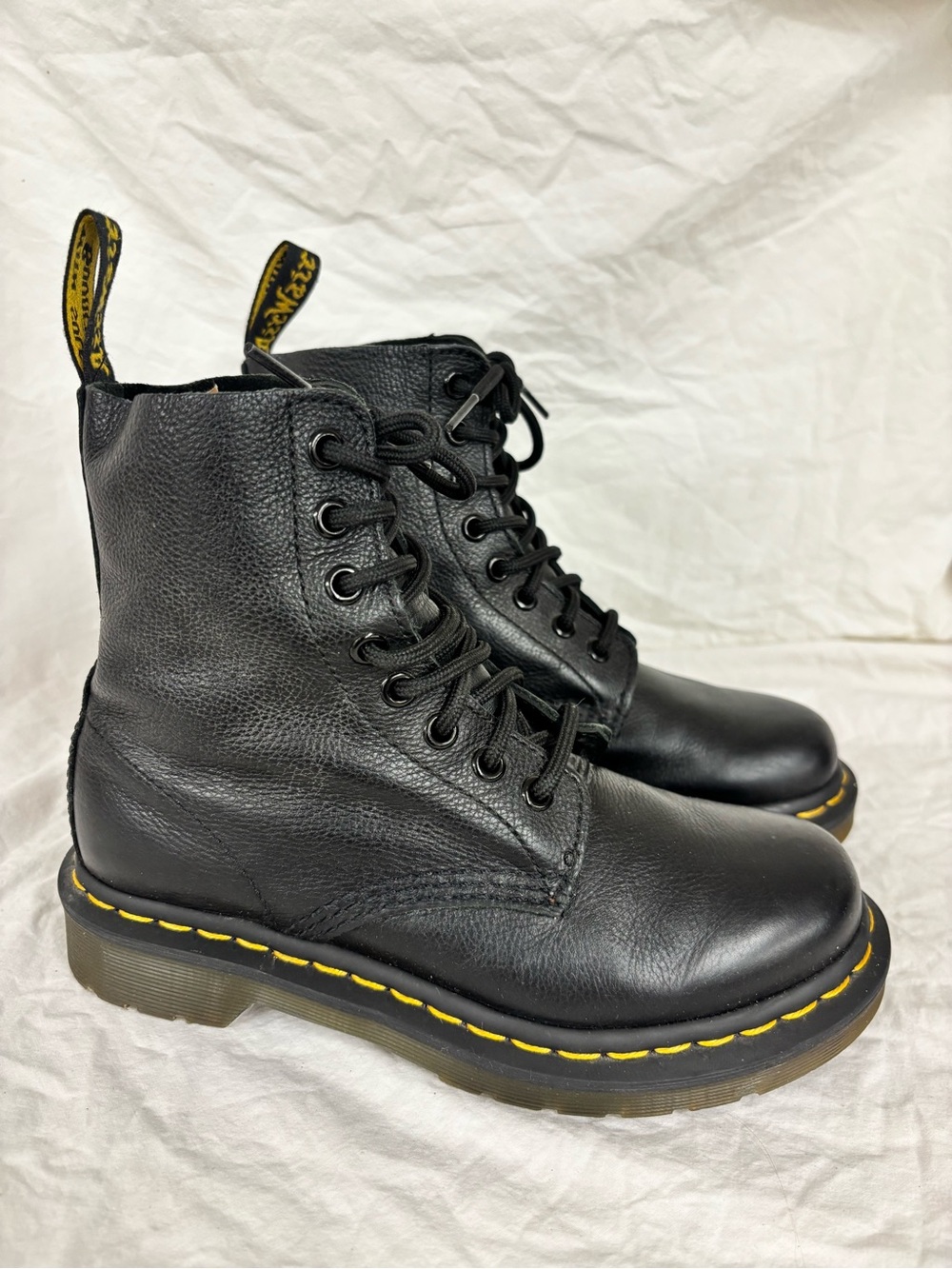 Dr. Martens Black Leather Lace-Up Combat Boots | Women’s Size 5